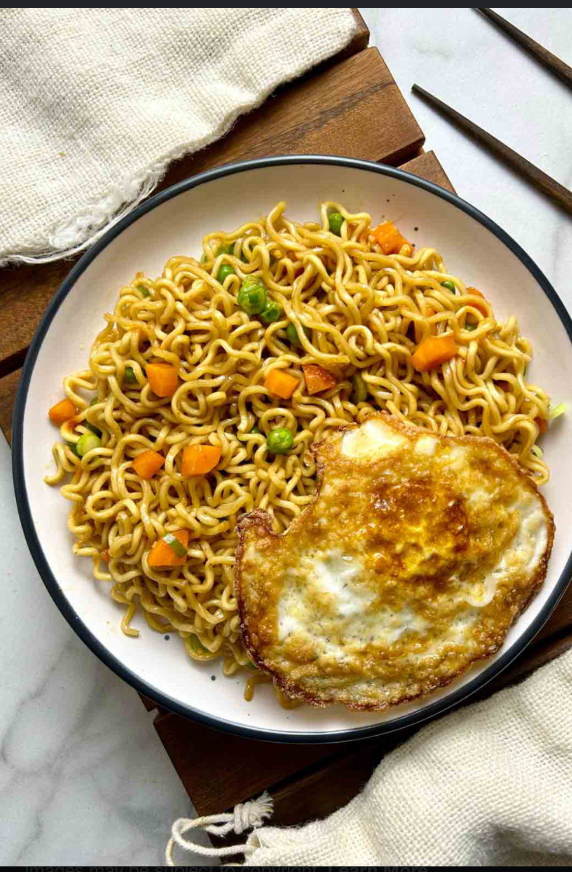 fried noodles and egg