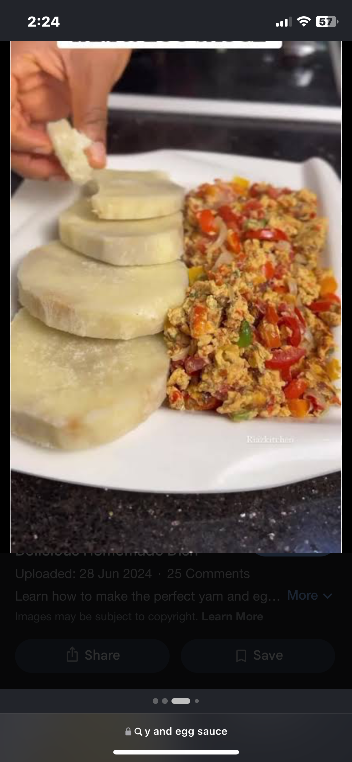 yam and egg sauce