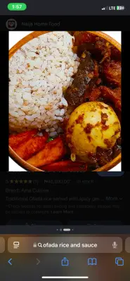 Ofada Rice with Ayamase Sauce & 1 Protein
