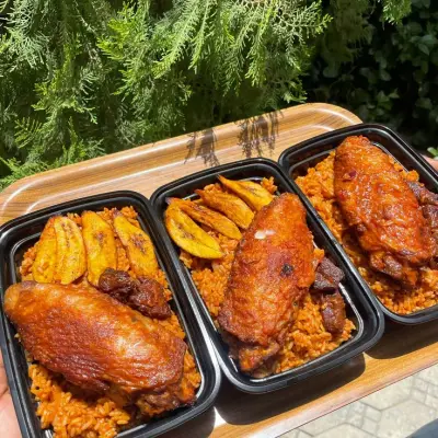 Jollof Rice & Fried Rice with 2 Proteins