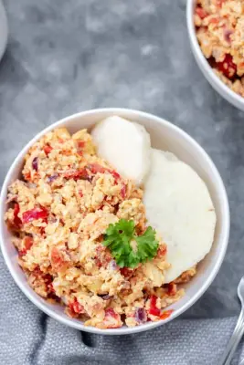 Yam & egg sauce