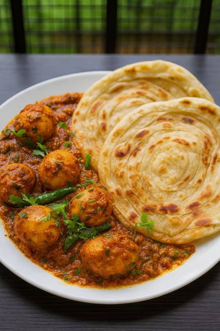 Egg Curry & 2 Lacha Paratha