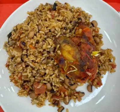 Coconut Rice + Peppered Beef or Goat Meat