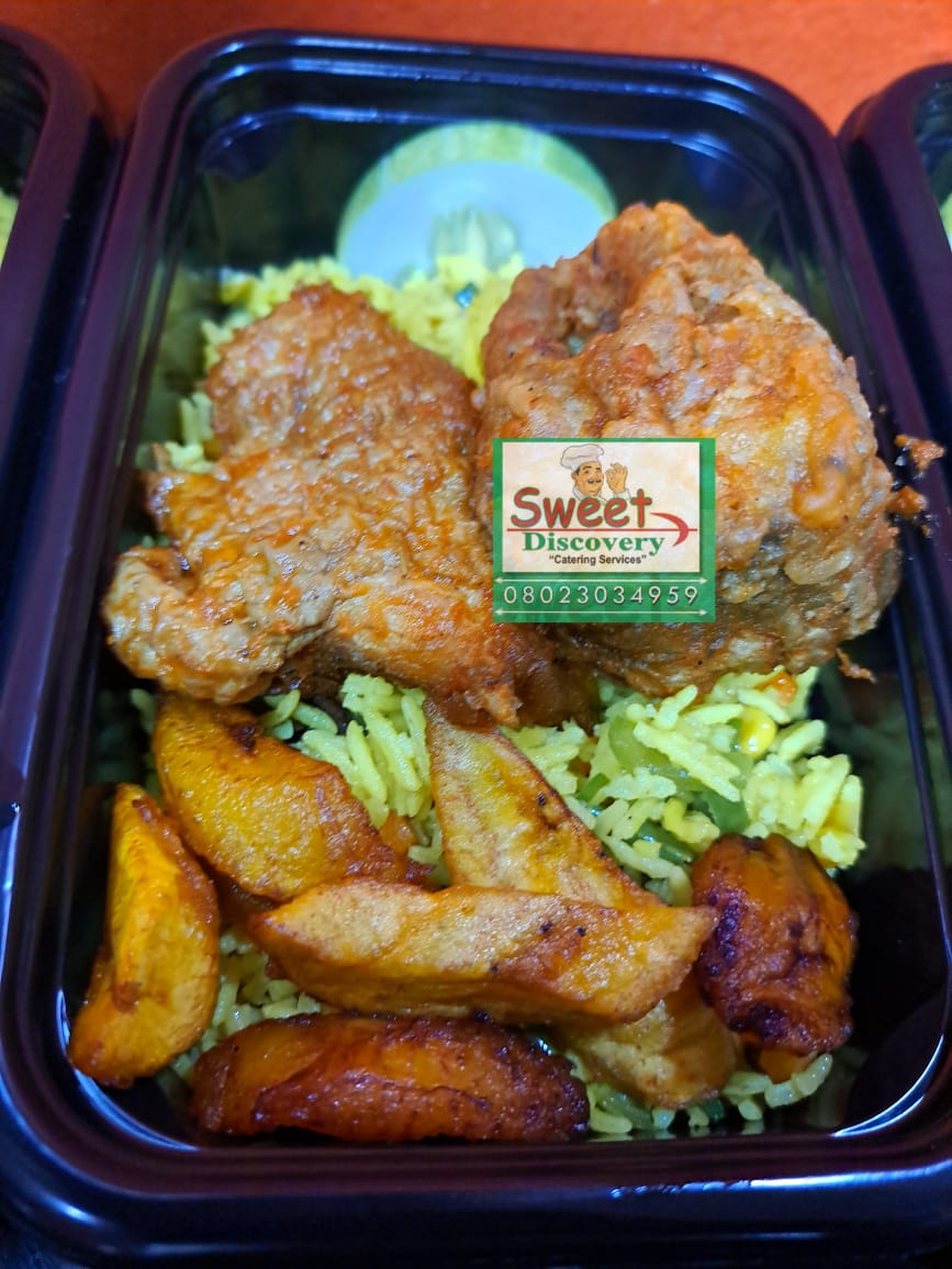 Pack of Fried Rice, Fish and Chicken from Sweet Discovery Party Caterers