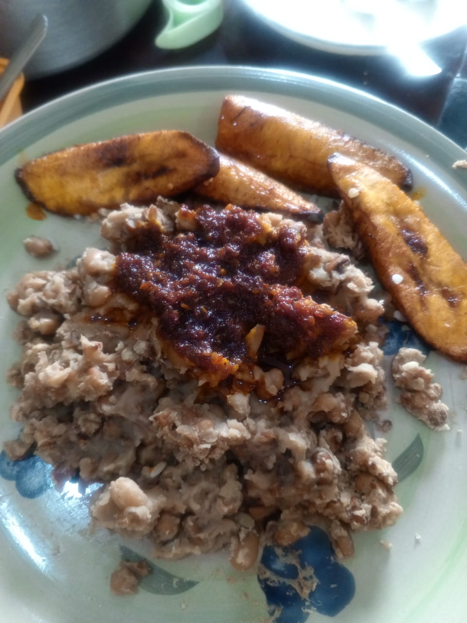 Ewa Agoyin with Fried Plantain