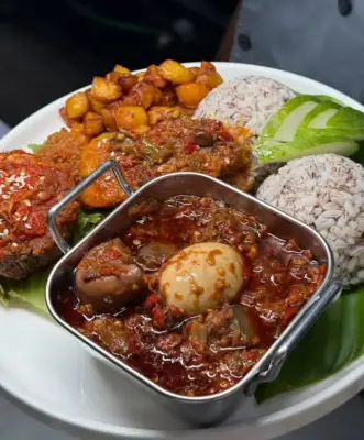 Ofada Rice and Ayamase Sauce