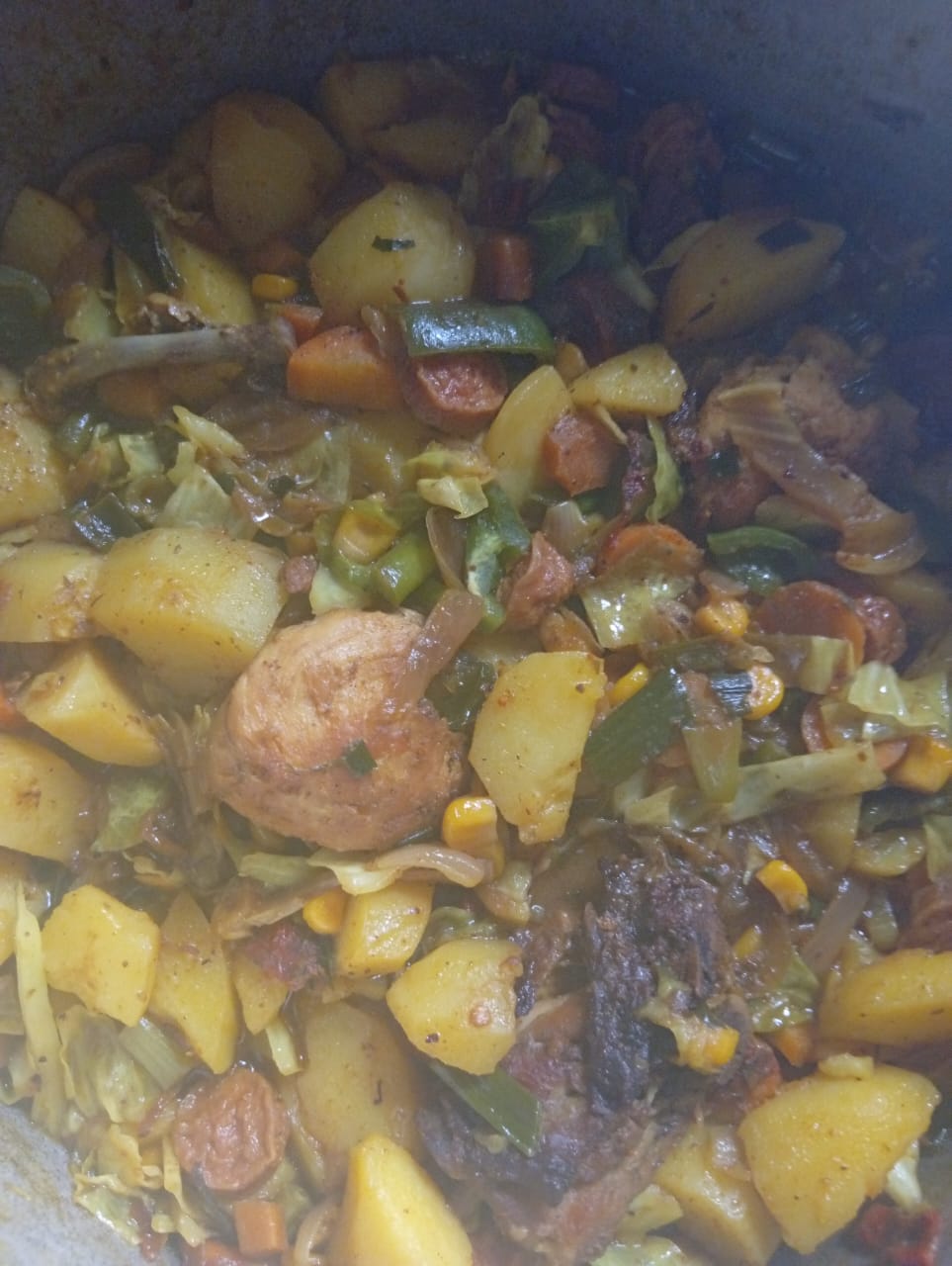 Potato Casserole with Sausage and Chicken